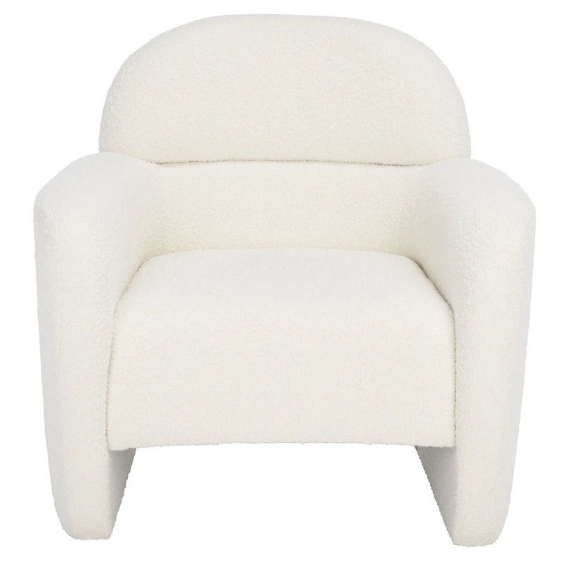 Boucle Accent Chair - 33 In W x 33.5 In D x 34 In H - 33Wx34Dx34H