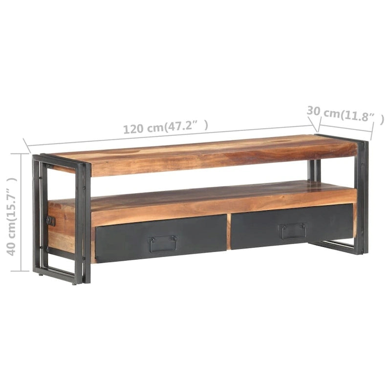 TV Stand 47.2x11.8x15.7 Solid Wood with Finish