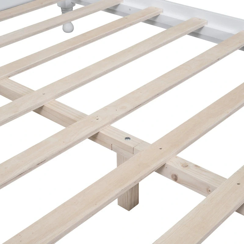 Retro Style Platform Bed Wood Platform Bed Frame