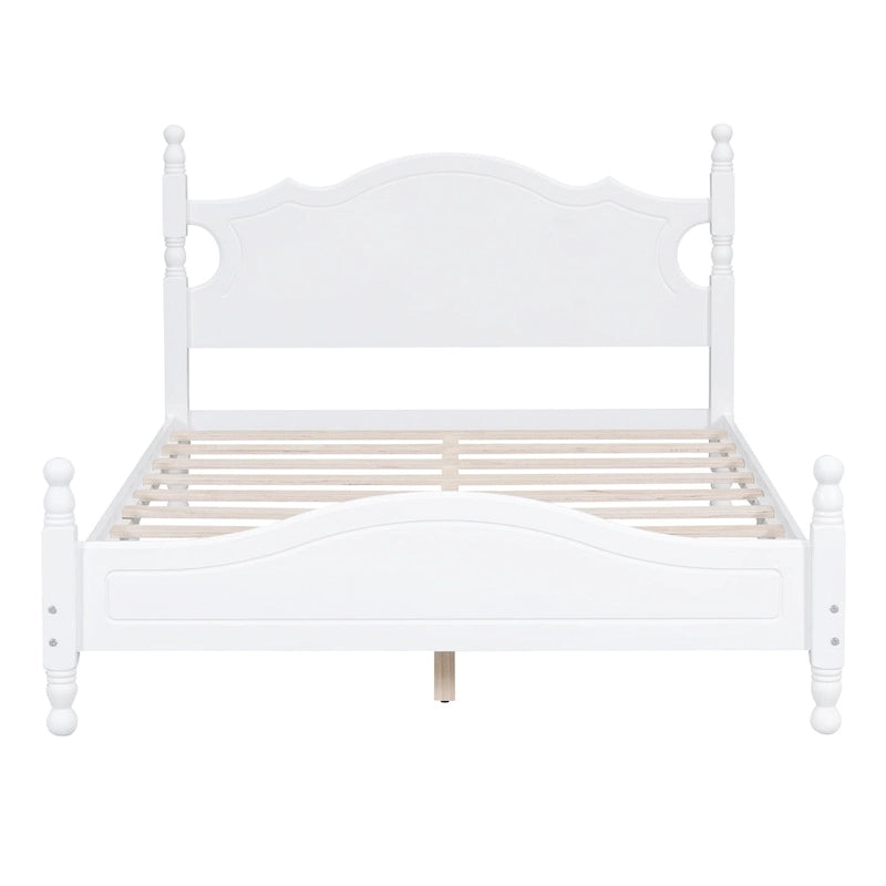 Retro Style Platform Bed Wood Platform Bed Frame