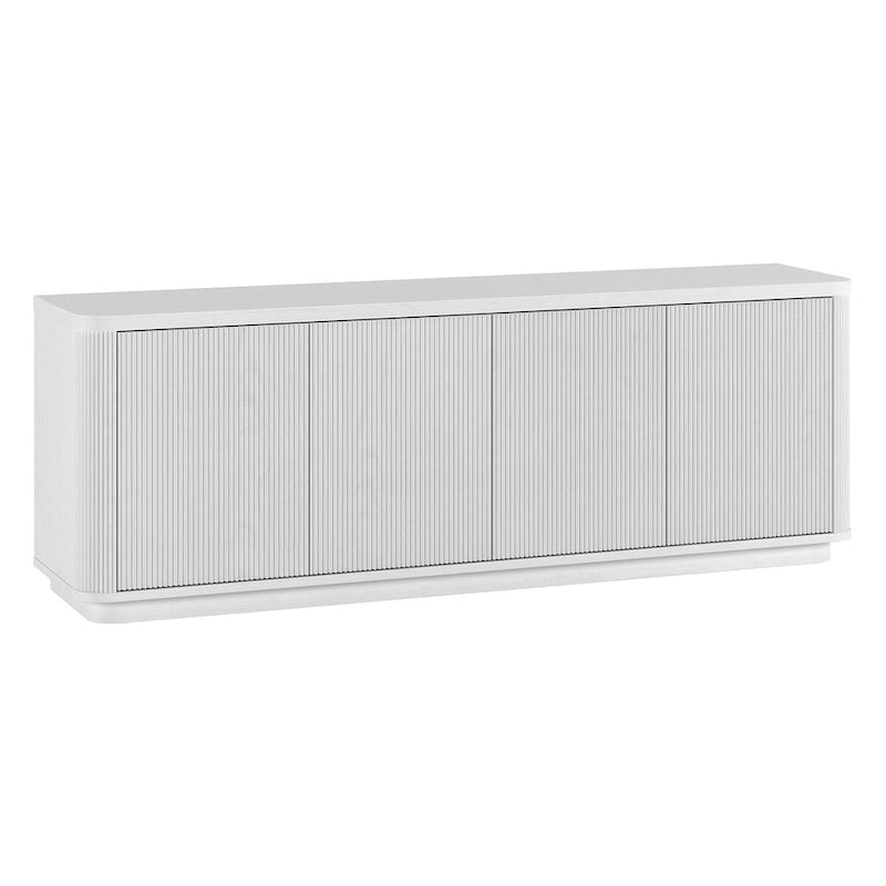A rectangular TV cabinet, suitable for TVs with a width not exceeding 75-68 inches.
