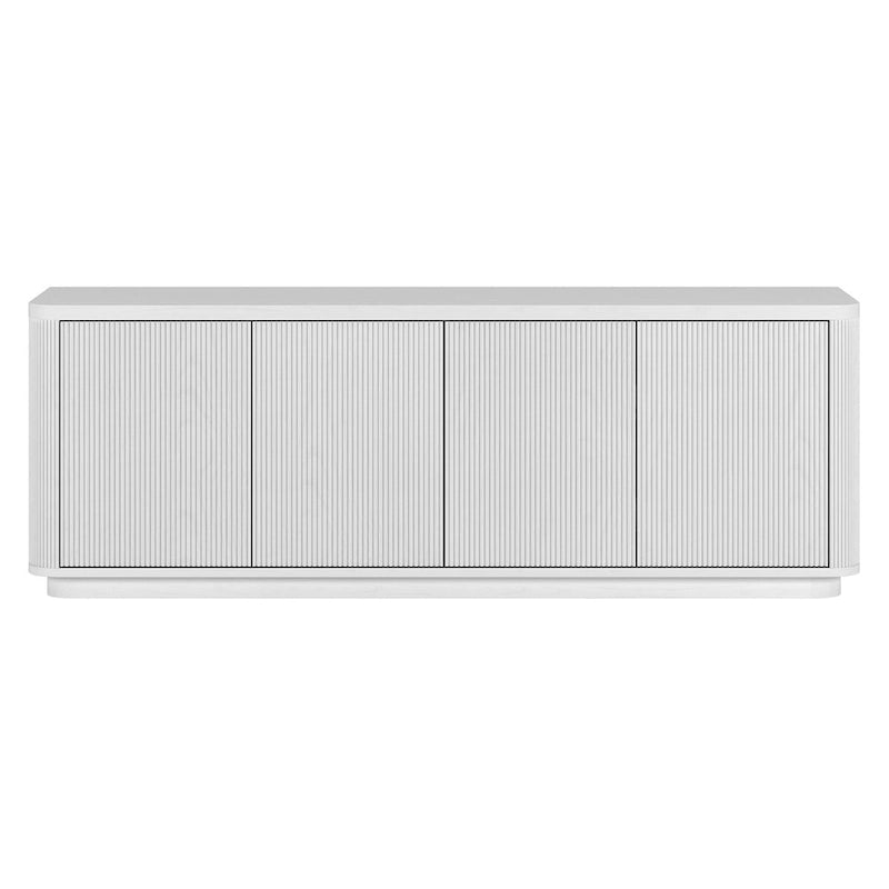 A rectangular TV cabinet, suitable for TVs with a width not exceeding 75-68 inches.