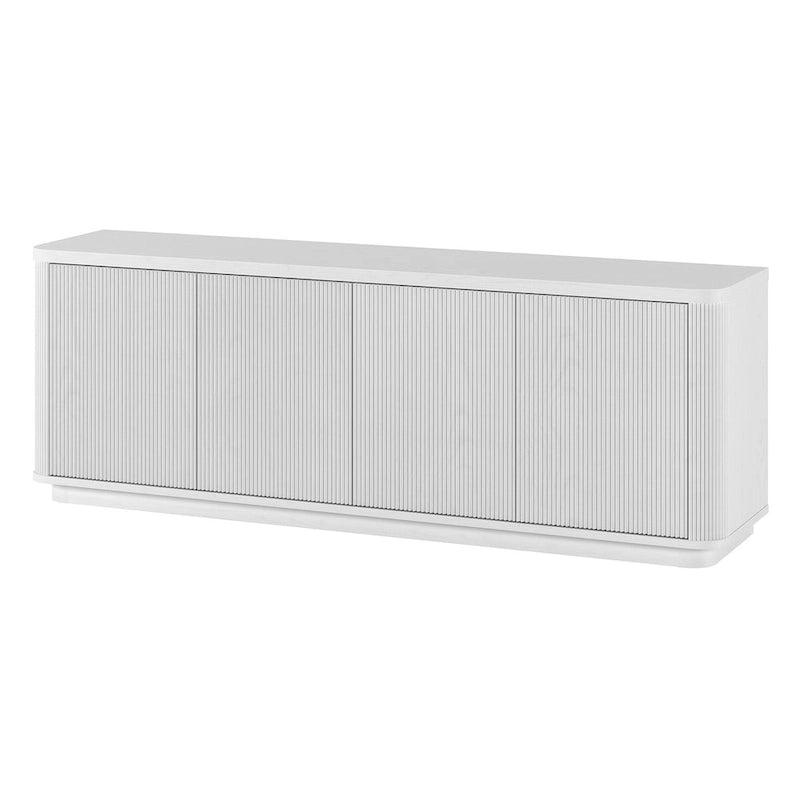 A rectangular TV cabinet, suitable for TVs with a width not exceeding 75-68 inches.