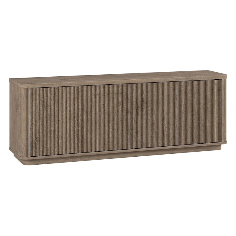 A rectangular TV cabinet, suitable for TVs with a width not exceeding 75-68 inches.