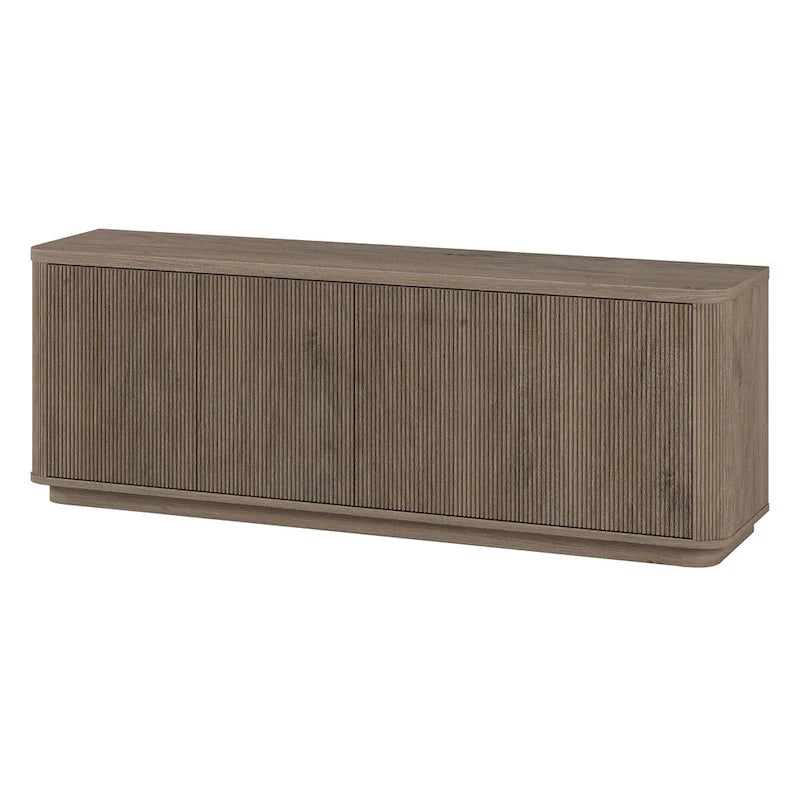 A rectangular TV cabinet, suitable for TVs with a width not exceeding 75-68 inches.