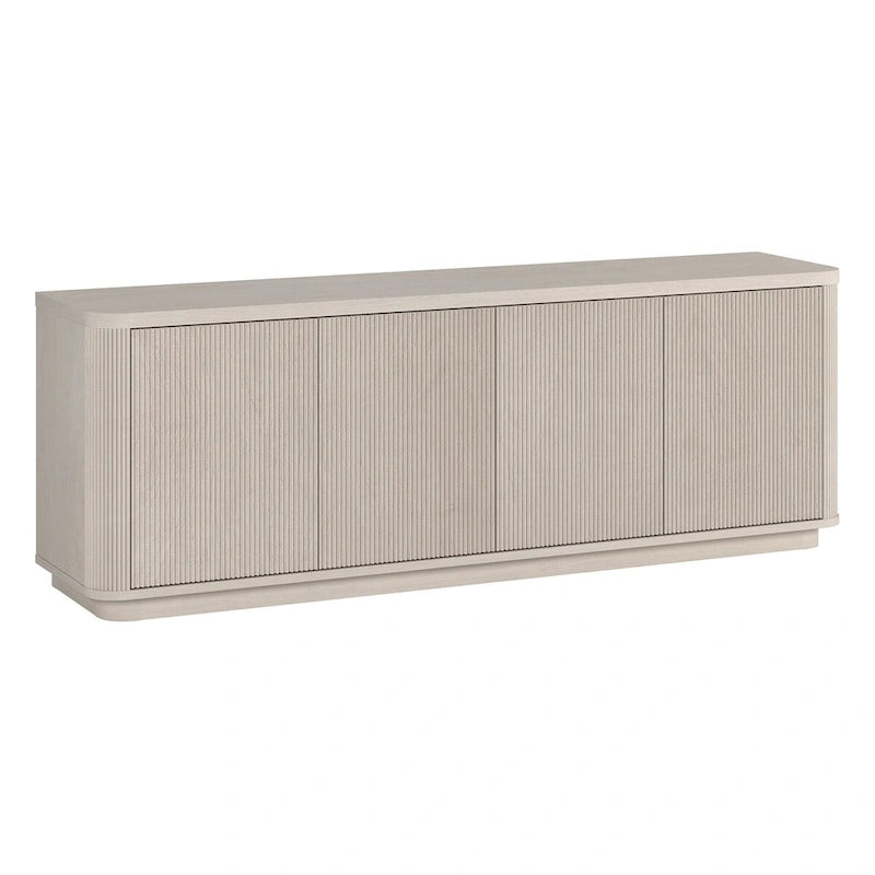 A rectangular TV cabinet, suitable for TVs with a width not exceeding 75-68 inches.