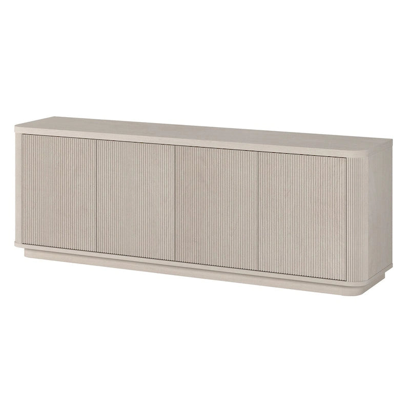 A rectangular TV cabinet, suitable for TVs with a width not exceeding 75-68 inches.