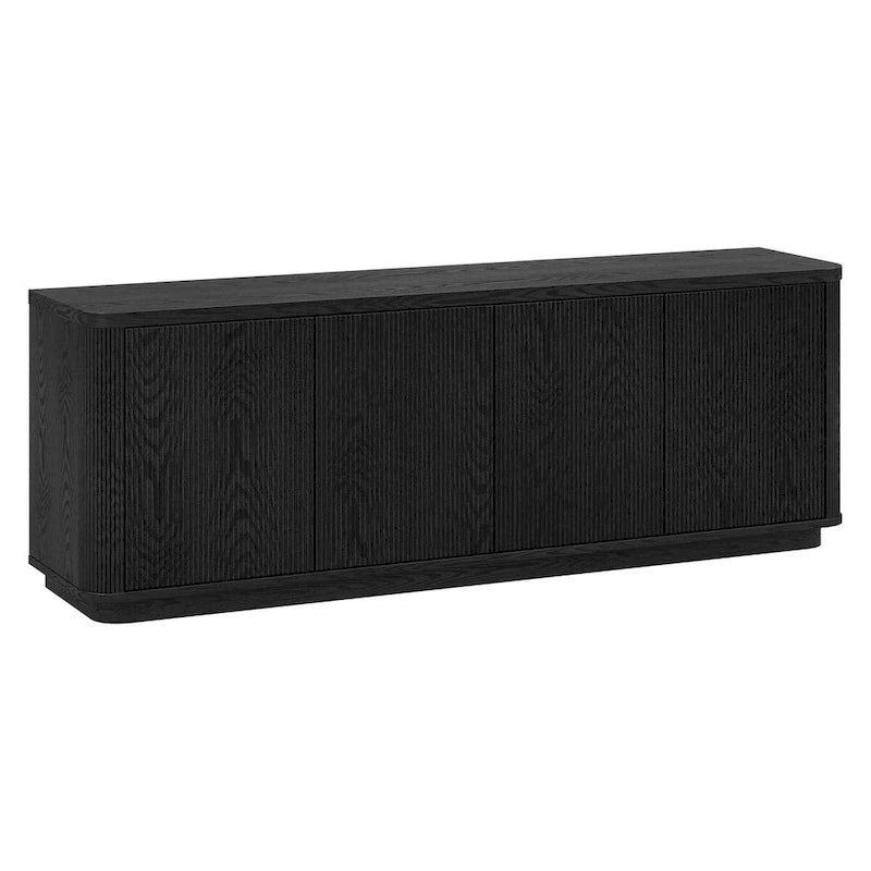 A rectangular TV cabinet, suitable for TVs with a width not exceeding 75-68 inches.