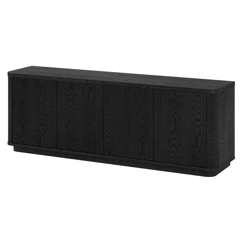 A rectangular TV cabinet, suitable for TVs with a width not exceeding 75-68 inches.