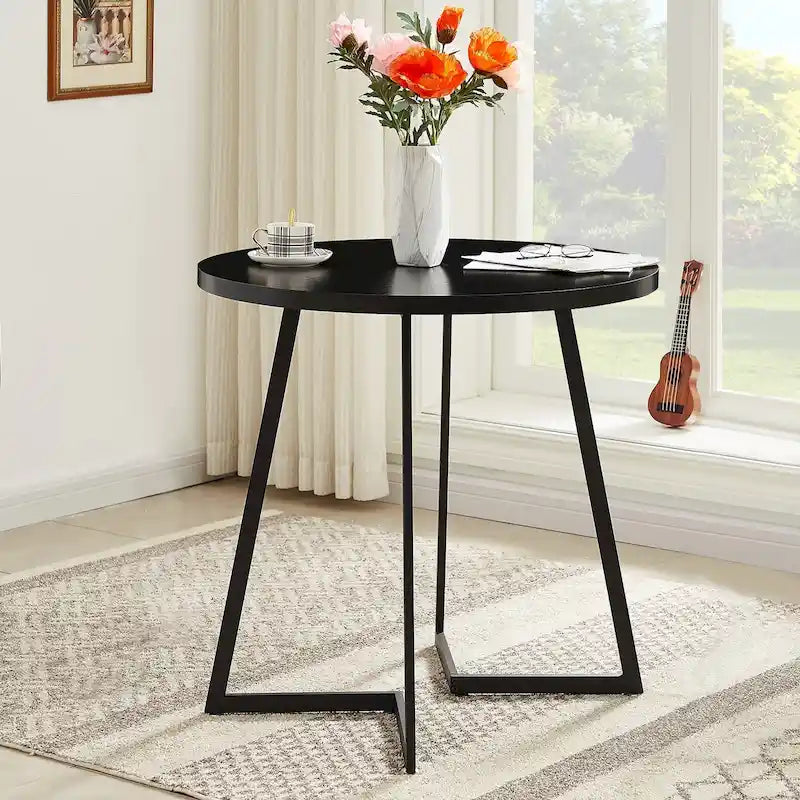 31.5 Round Dining Table ern Leisure Table with Metal Leg