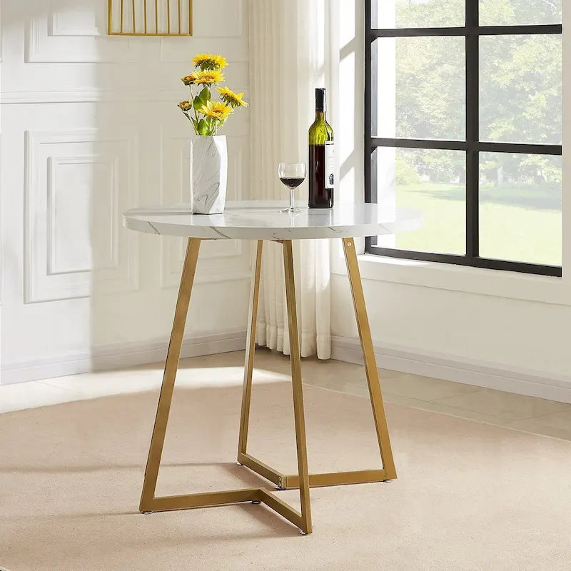 31.5 Round Dining Table ern Leisure Table with Metal Leg