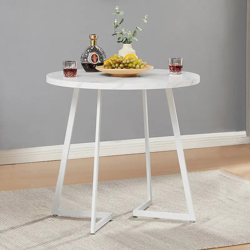 31.5 Round Dining Table ern Leisure Table with Metal Leg