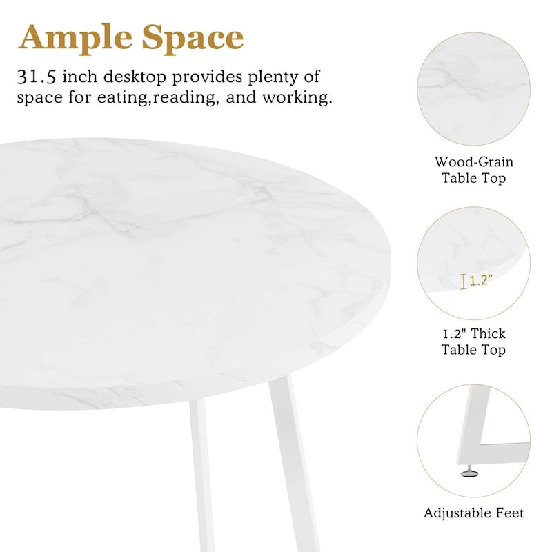31.5 Round Dining Table ern Leisure Table with Metal Leg