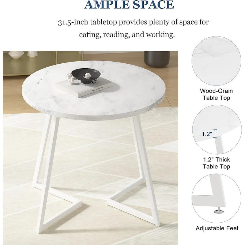 31.5 Round Dining Table ern Leisure Table with Metal Leg