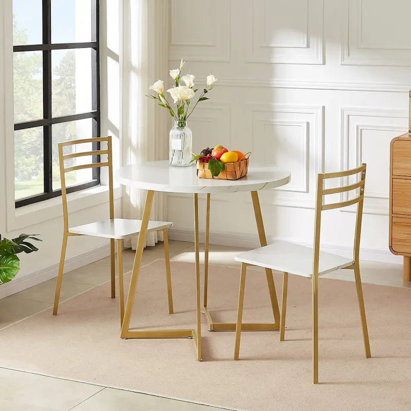 31.5 Round Dining Table ern Leisure Table with Metal Leg