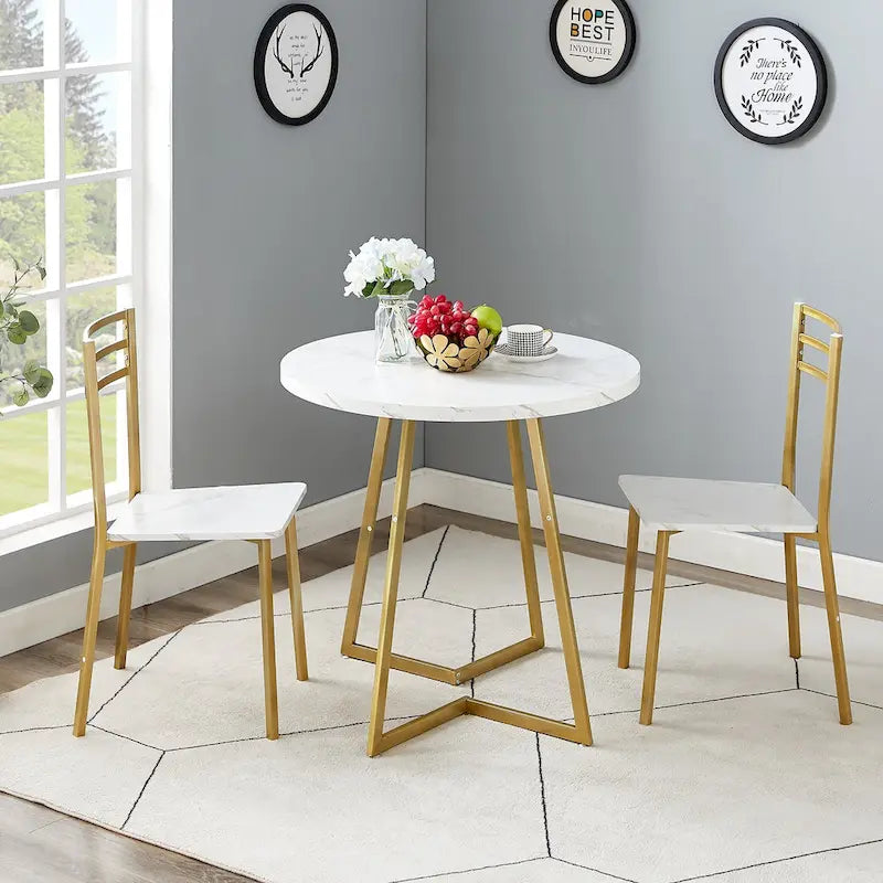 31.5 Round Dining Table ern Leisure Table with Metal Leg