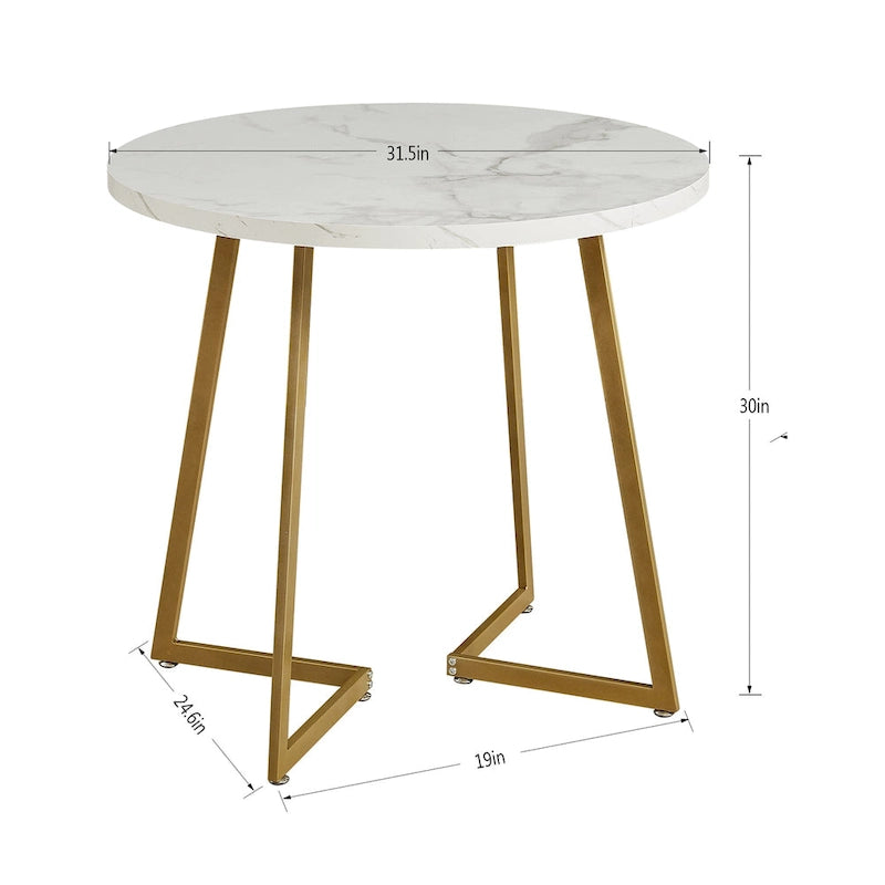 31.5 Round Dining Table ern Leisure Table with Metal Leg