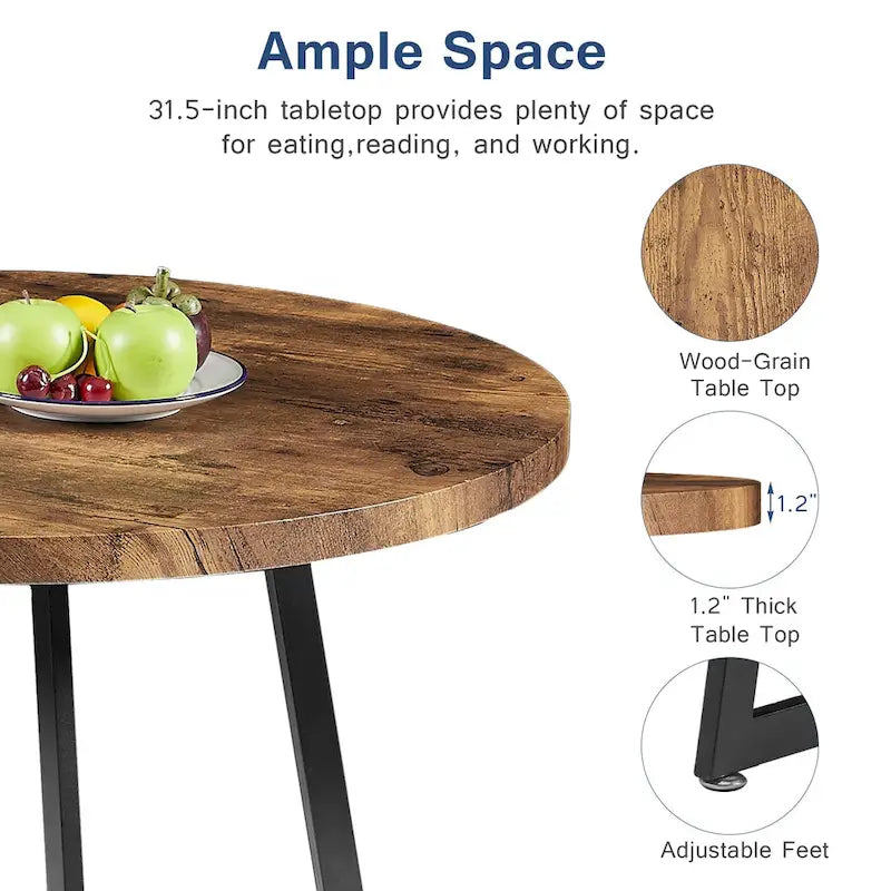 31.5 Round Dining Table ern Leisure Table with Metal Leg