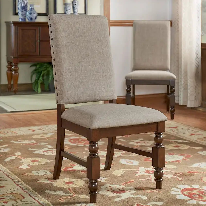 Nailhead Upholstered Dining Chairs (Set of 2) by