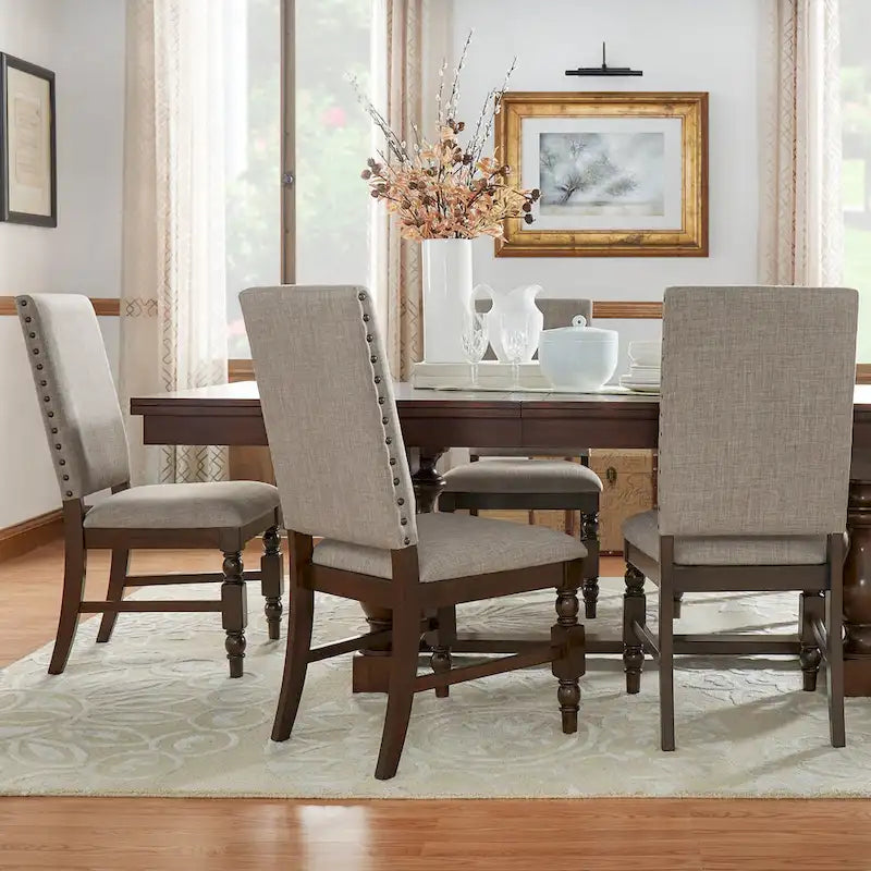 Nailhead Upholstered Dining Chairs (Set of 2) by