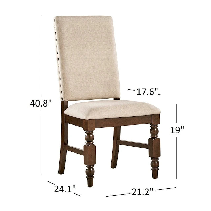 Nailhead Upholstered Dining Chairs (Set of 2) by