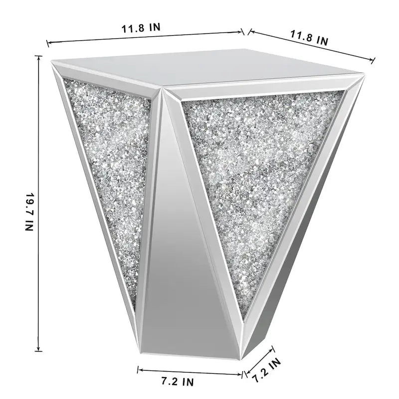 Diamond Mirrored Console Table