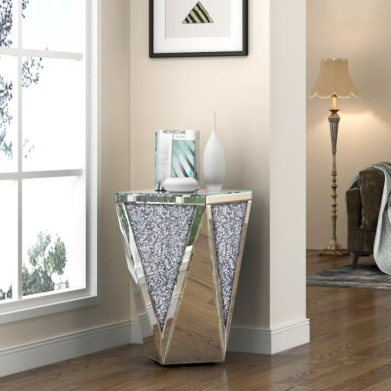 Diamond Mirrored Console Table