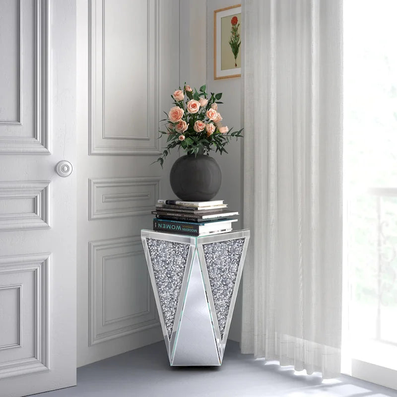 Diamond Mirrored Console Table